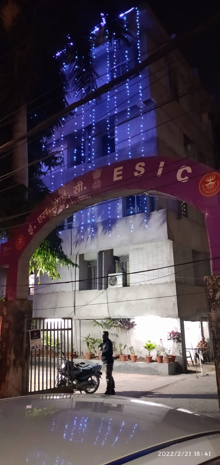 Illumination of R.O Patna Building Panchdeep Bhawan during the ESIC Special Fortnight Services 21st Feb 2022 to 07th March 2022